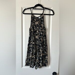 Floral Black and Cream Romper